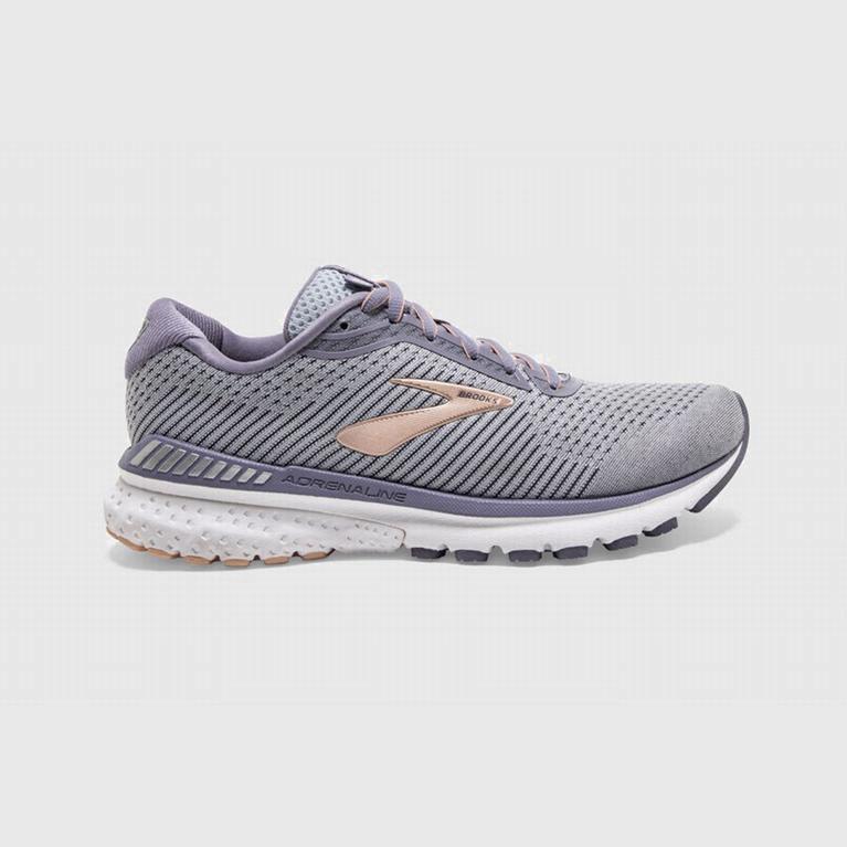 Brooks Women's Adrenaline Gts 20 Road Running Shoes Singapore - Grey/White/Purple (53246-OZGX)